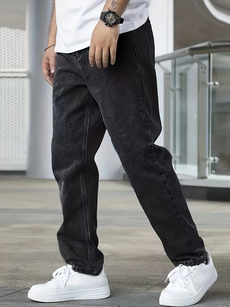 Freizeit Leicht Gewaschene Herrenjeans | Gerades Bein