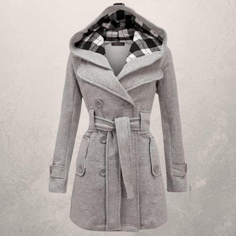 Damen Winter Zweireihiger Mantel | Mit Gürtel