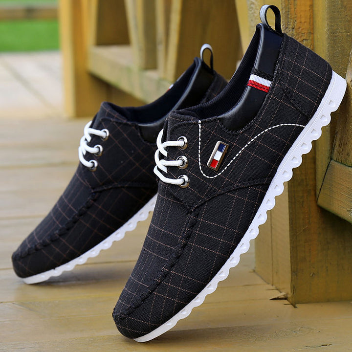 Herren Schnür-Canvas-Schuhe mit Texturiertem Rand