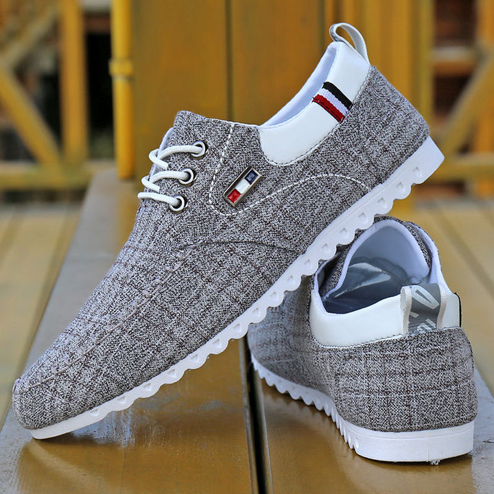 Herren Schnür-Canvas-Schuhe mit Texturiertem Rand
