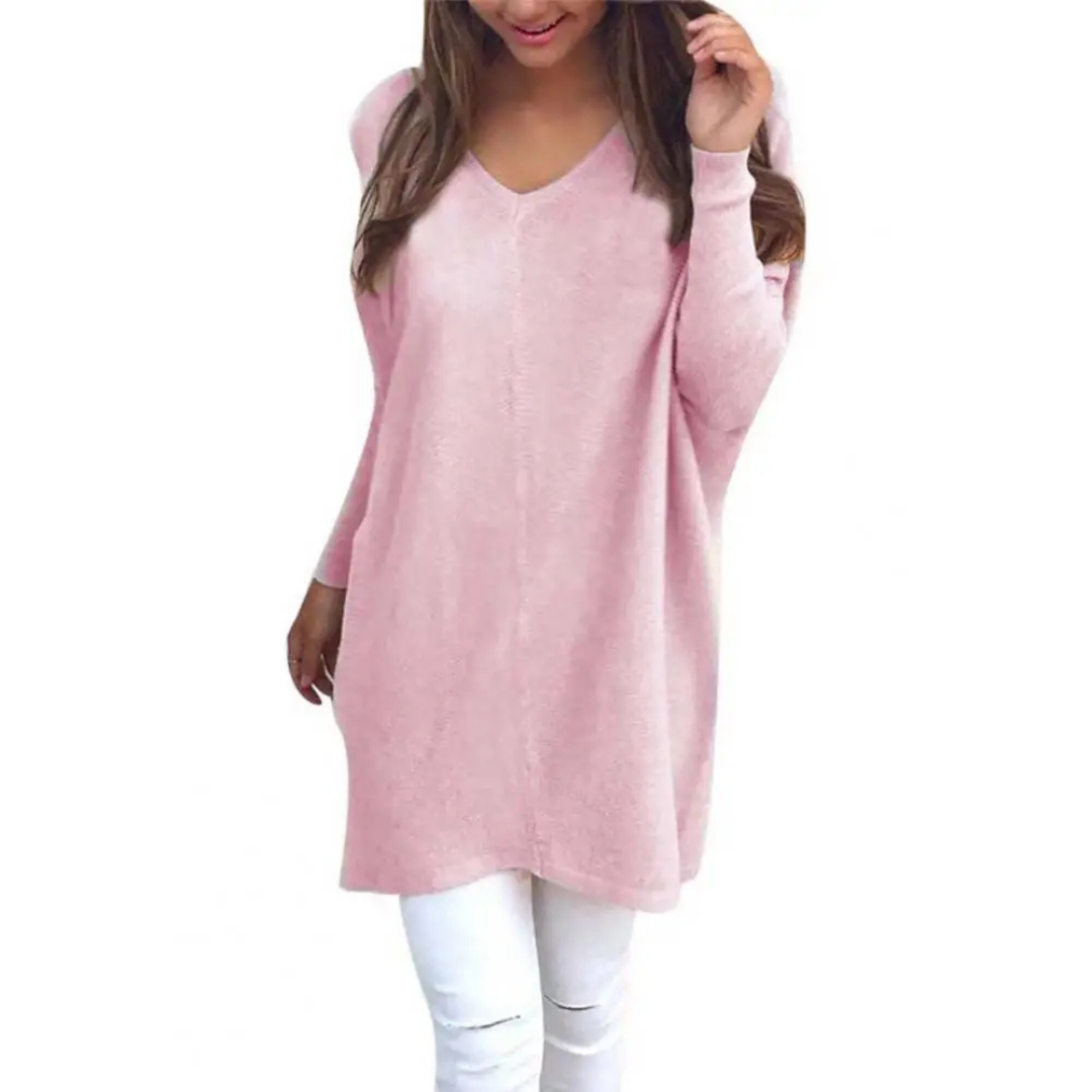 Damen Freizeit Strickpullover Mit V-Ausschnitt | Oversized
