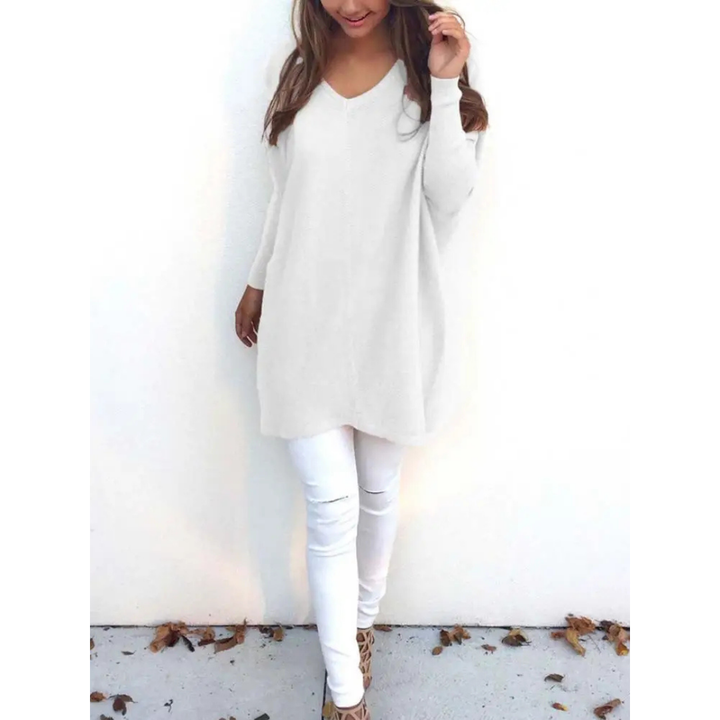 Damen Freizeit Strickpullover Mit V-Ausschnitt | Oversized