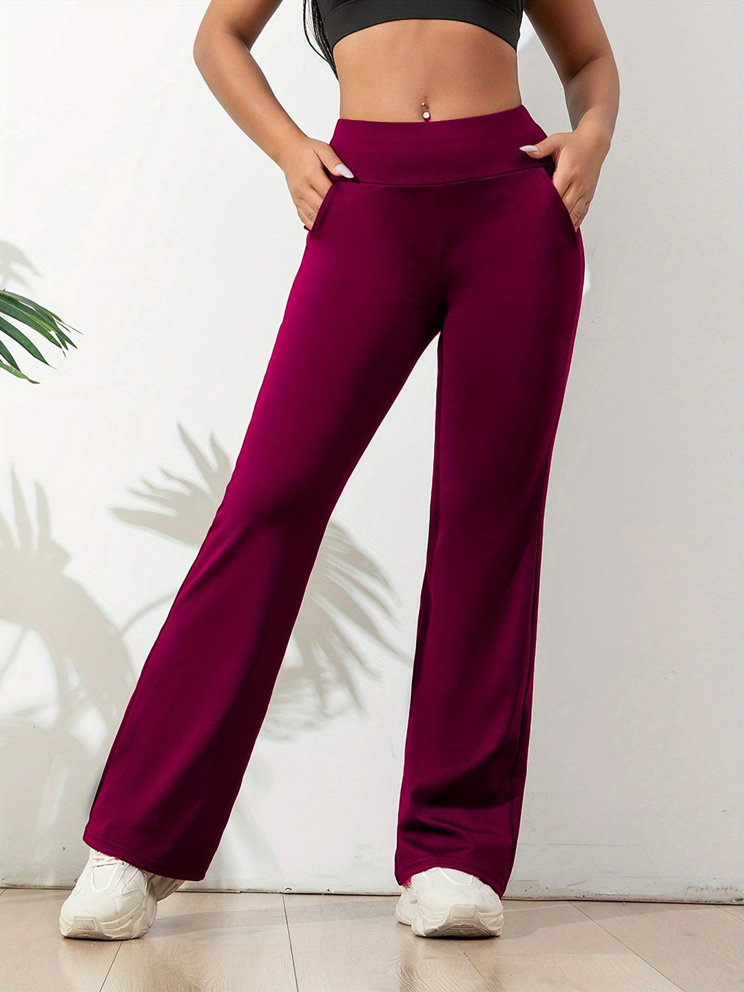 Damen Sommerhose mit hoher Taille und Seitentaschen
