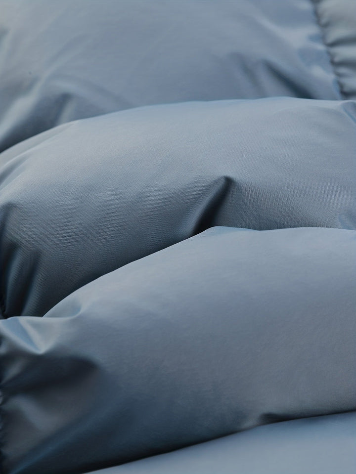 Herren Lässige Daunenjacke Mit Kapuze | Durchgehender Reißverschluss