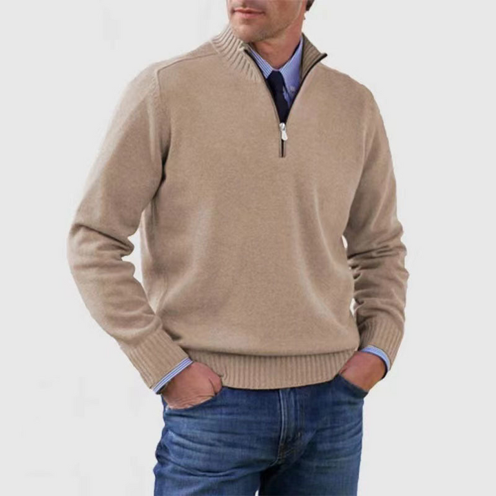 Herrenpullover Mit Halbem Reißverschluss | Langarm