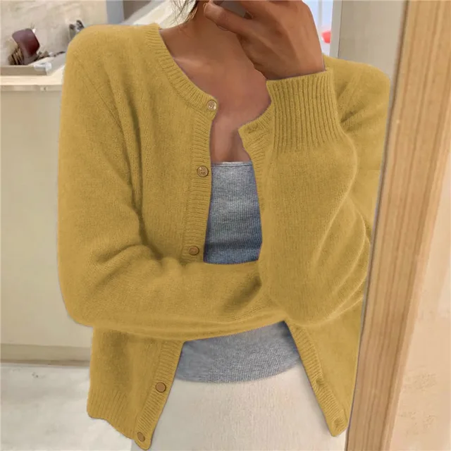 Gestrickte Strickjacke Für Damen | Langarm