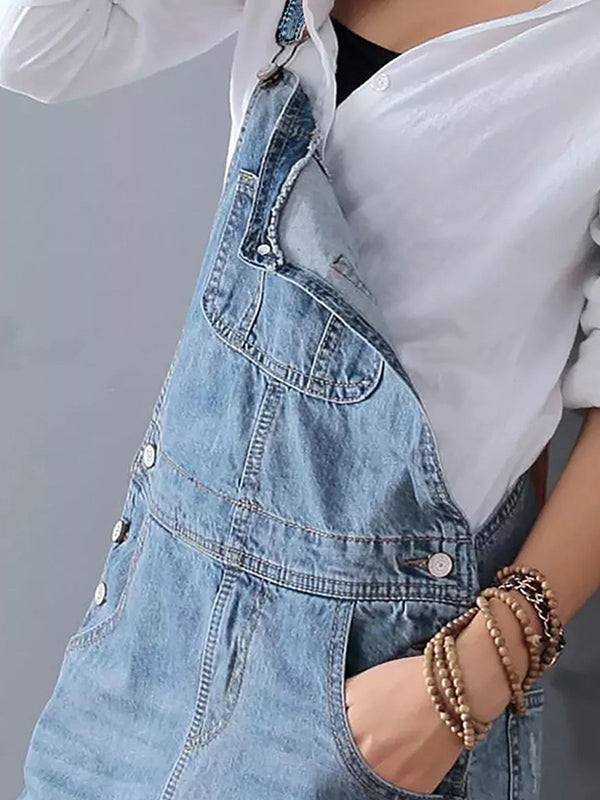 Denim-Midi-Overallkleid für Damen