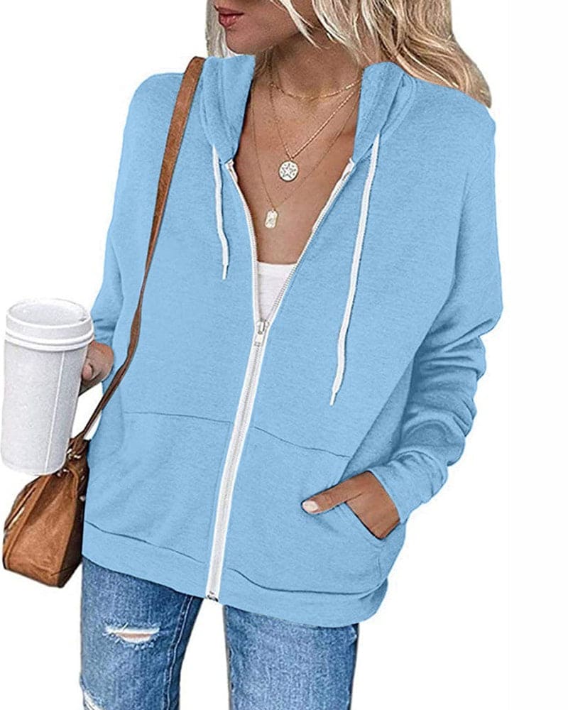 Damen Kapuzen Strickjacke | Mit Reißverschluss