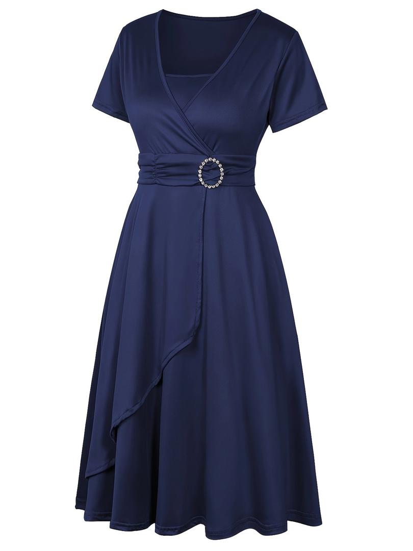Stilvolles Abendkleid Mit V-Ausschnitt Für Damen | Midi