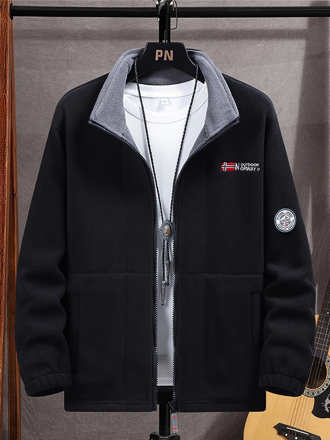 Herren Fleecejacke Für Draußen | Mit Kragen