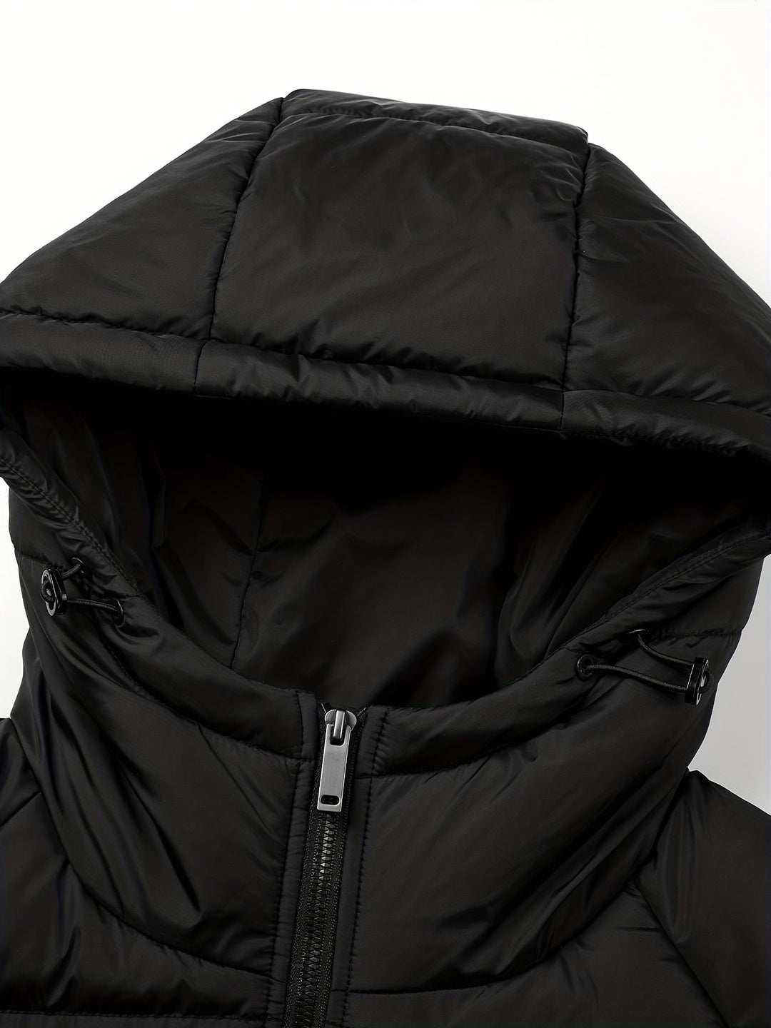 Herren Lässige Daunenjacke Mit Kapuze | Durchgehender Reißverschluss