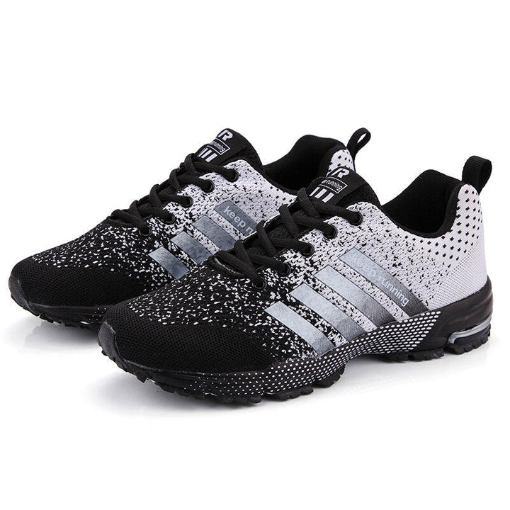 Herren Alle Jahreszeiten-Mesh-Sneaker mit Schnürung and Gestreiftem Design