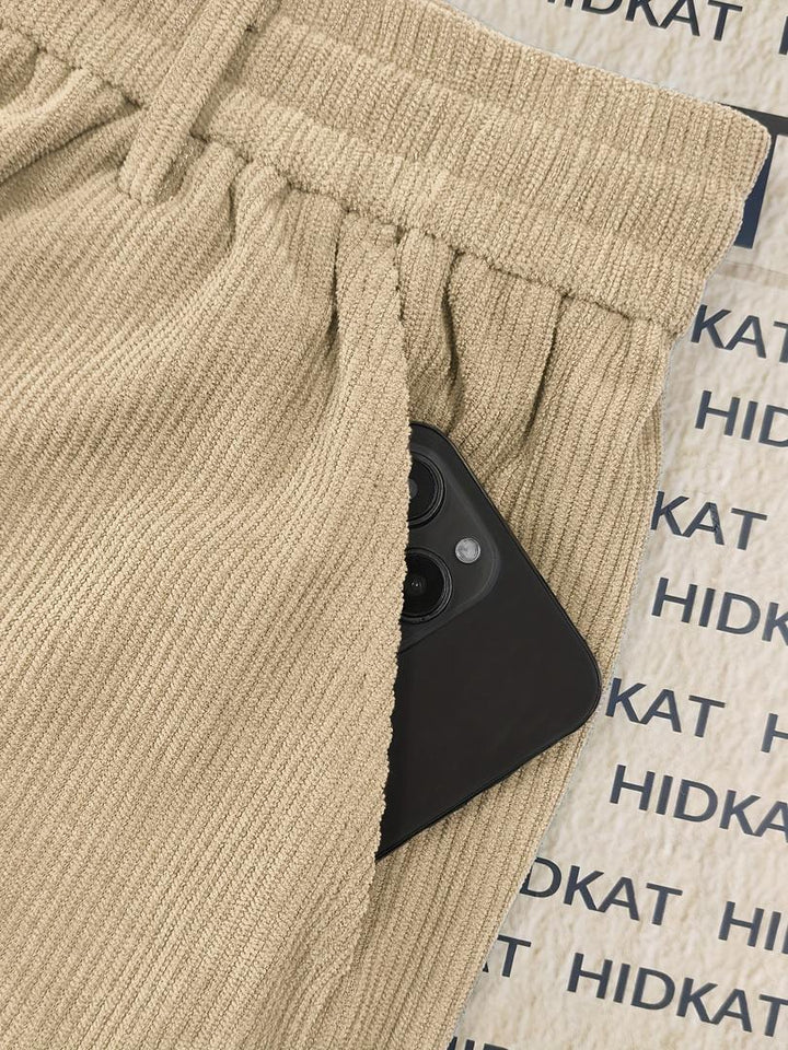 Herren Freizeit-Cordhosen | Verstellbarer Kordelzugbund