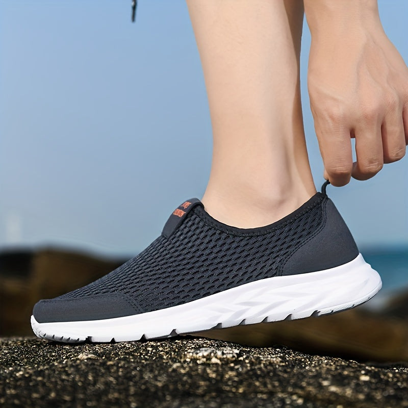 Herren Mesh-Slip-On-Sneaker mit Dicker Sohle