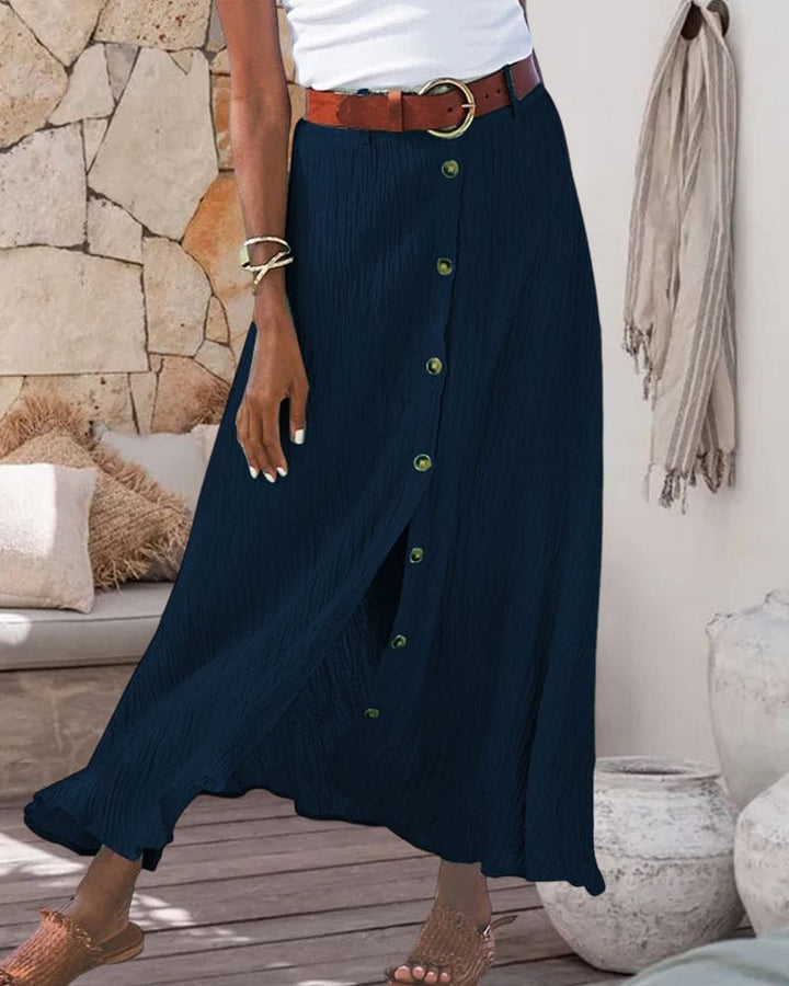 Midi-Rock mit Hoher Taille und Frontschlitz für Damen