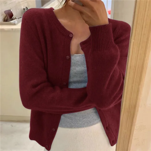 Gestrickte Strickjacke Für Damen | Langarm