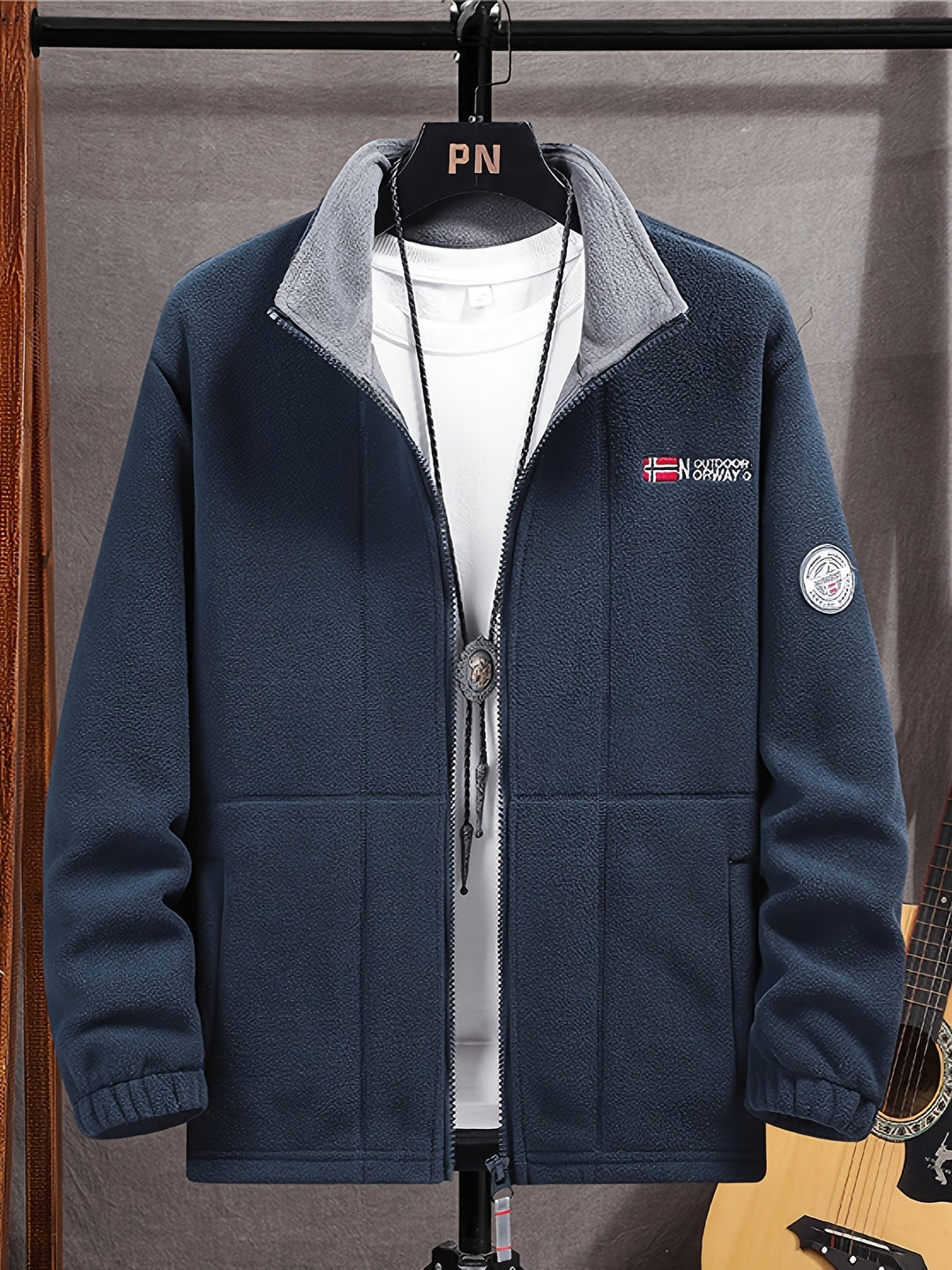 Herren Fleecejacke Für Draußen | Mit Kragen