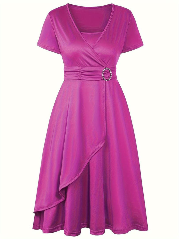 Stilvolles Abendkleid Mit V-Ausschnitt Für Damen | Midi
