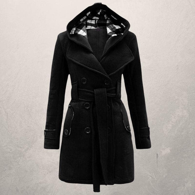 Damen Winter Zweireihiger Mantel | Mit Gürtel