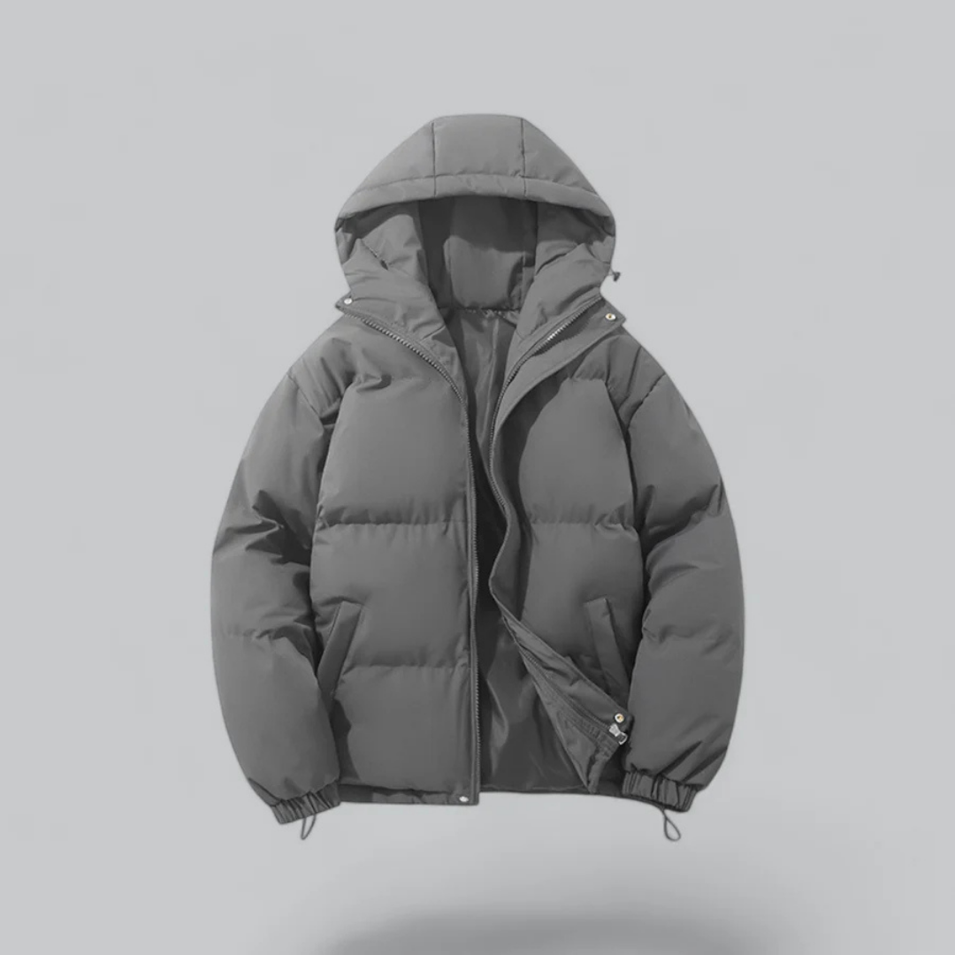 Unisex Daunenjacke Mit Kapuze Und Reißverschluss | Winter
