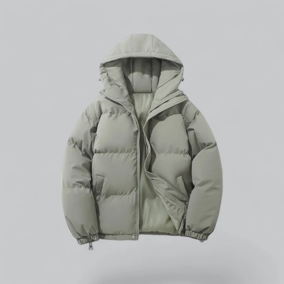 Unisex Daunenjacke Mit Kapuze Und Reißverschluss | Winter
