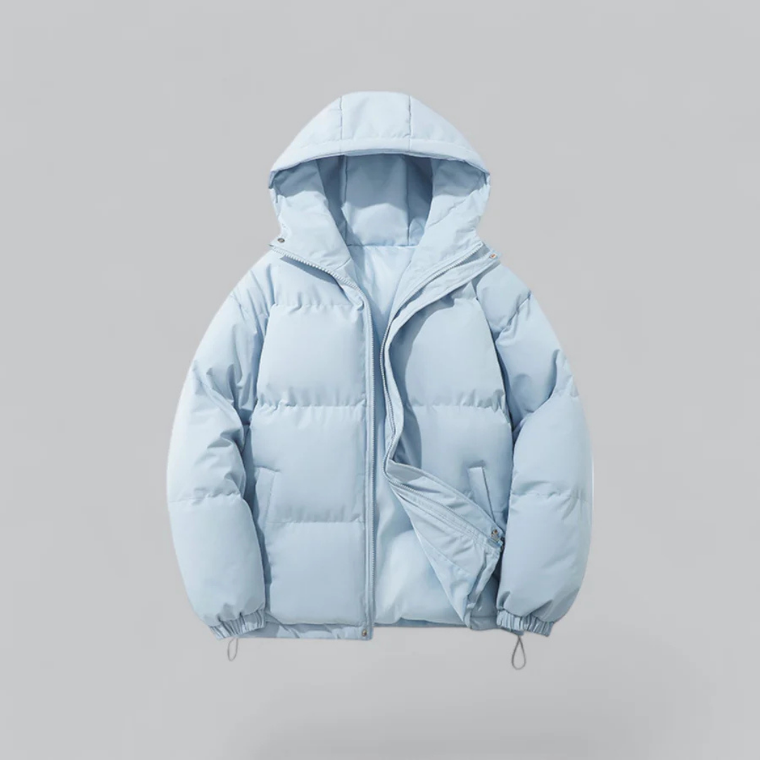 Unisex Daunenjacke Mit Kapuze Und Reißverschluss | Winter