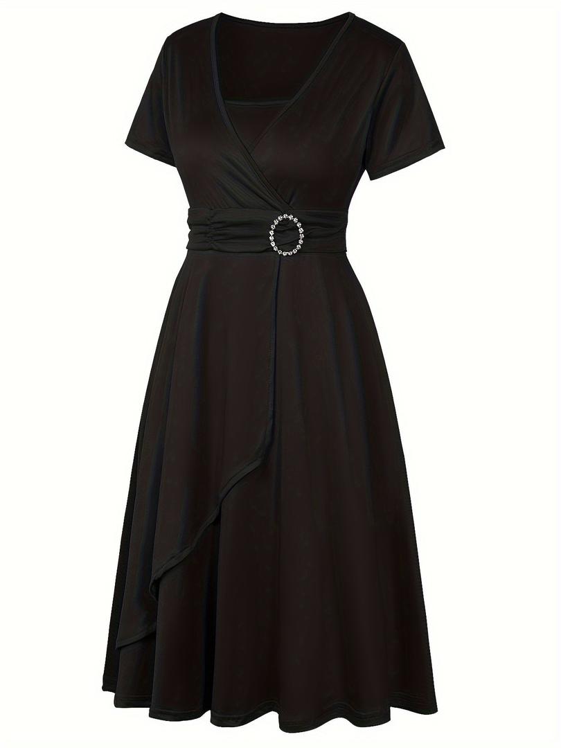 Stilvolles Abendkleid Mit V-Ausschnitt Für Damen | Midi