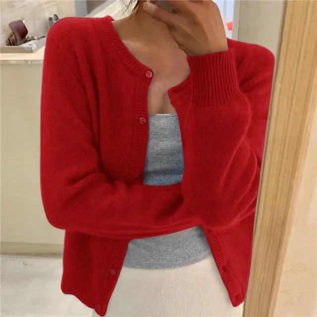 Gestrickte Strickjacke Für Damen | Langarm