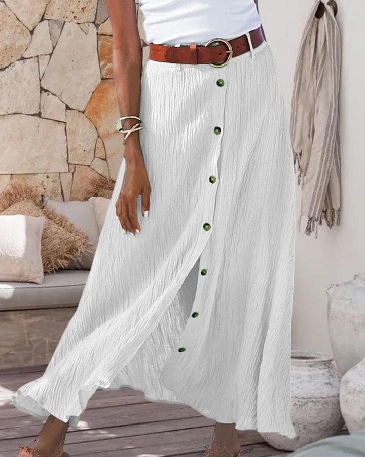 Midi-Rock mit Hoher Taille und Frontschlitz für Damen