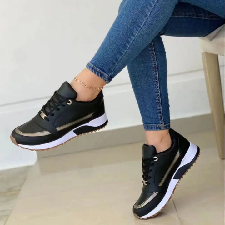 Damen Alle Jahreszeiten Niedriger Sneaker mit Schnürung Ausführung