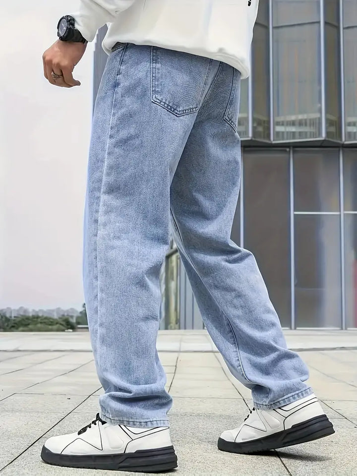 Freizeit Leicht Gewaschene Herrenjeans | Gerades Bein