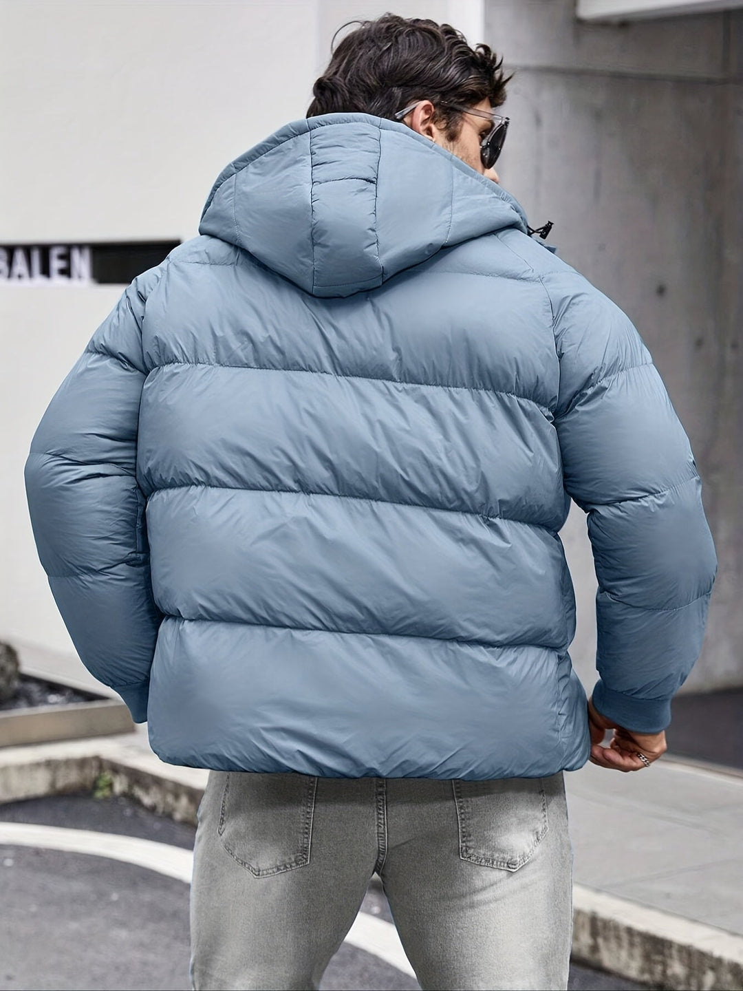 Herren Lässige Daunenjacke Mit Kapuze | Durchgehender Reißverschluss