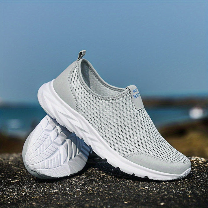 Herren Mesh-Slip-On-Sneaker mit Dicker Sohle
