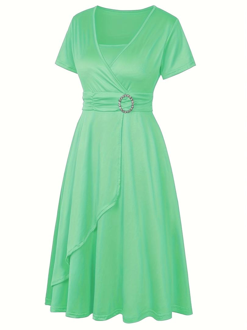 Stilvolles Abendkleid Mit V-Ausschnitt Für Damen | Midi