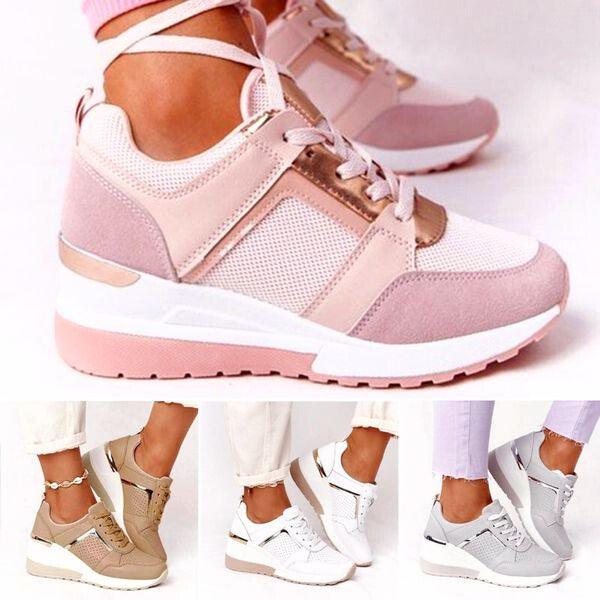 Damen Keil-Sneaker mit Perforierungen