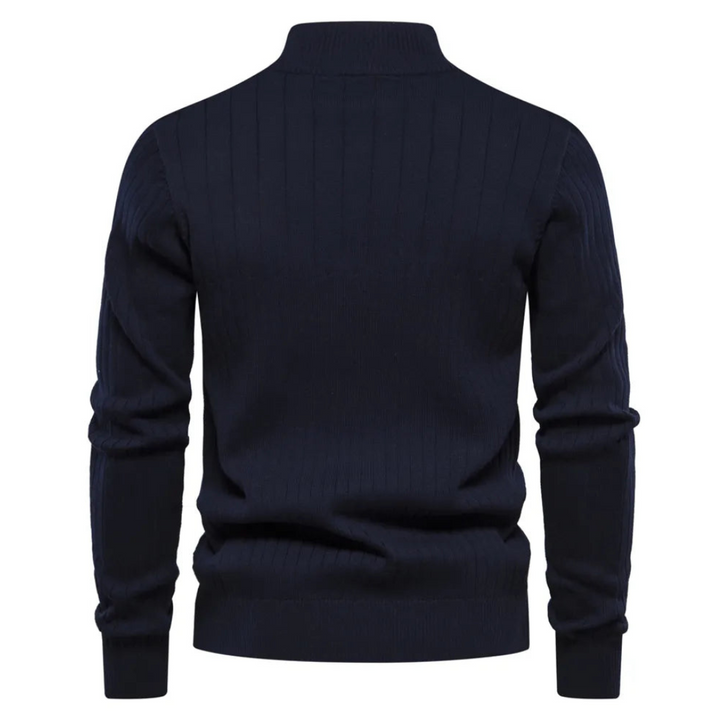 Herren-Strickpullover Mit Halbem Reißverschluss | Lange Ärmel