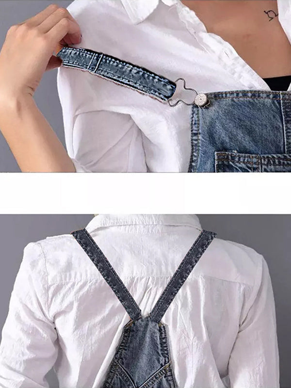 Denim-Midi-Overallkleid für Damen