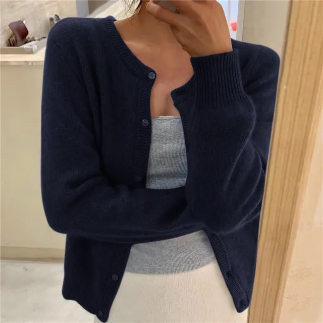 Gestrickte Strickjacke Für Damen | Langarm