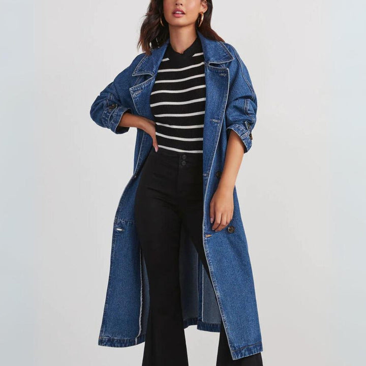 Jeans-Trenchcoat Für Damen | Lang