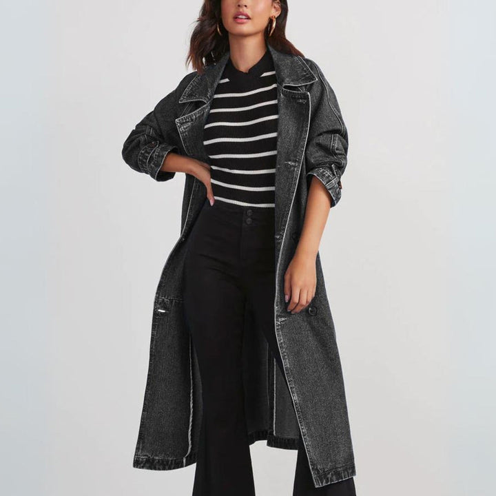 Jeans-Trenchcoat Für Damen | Lang