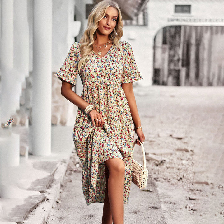 Midikleid mit V-Ausschnitt für Damen