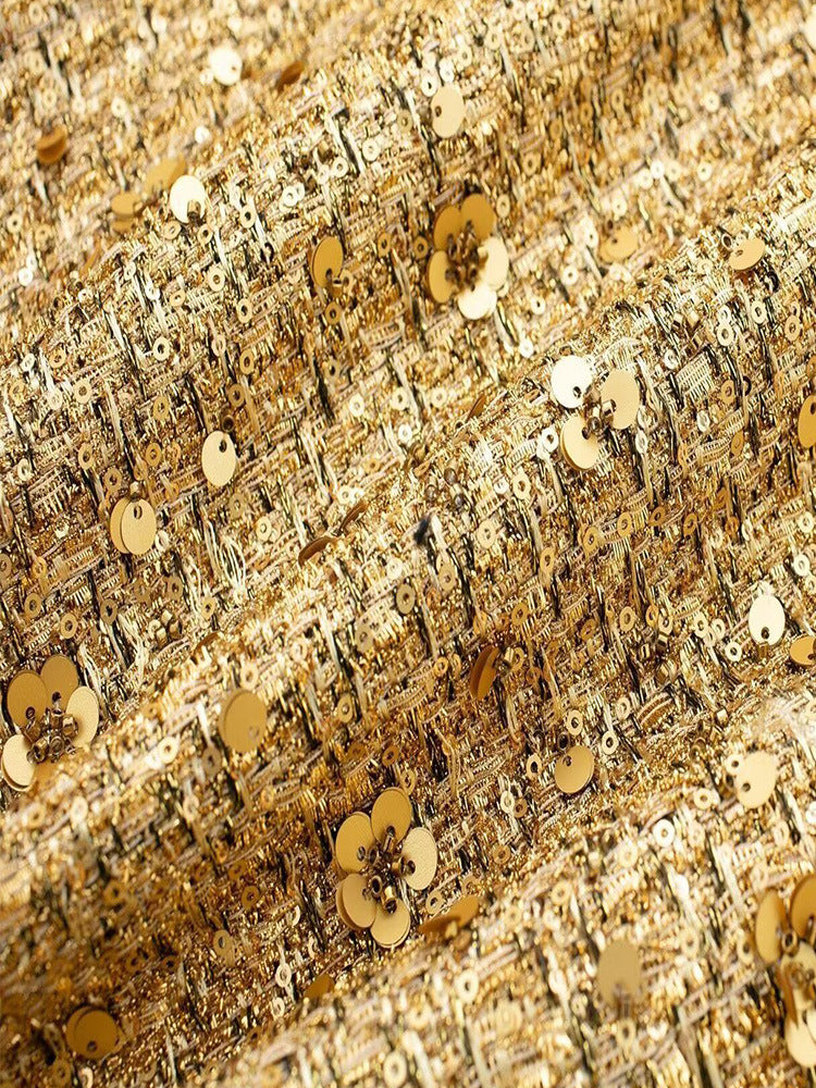 Lässige Tweedjacke Für Damen | Goldene Pailletten