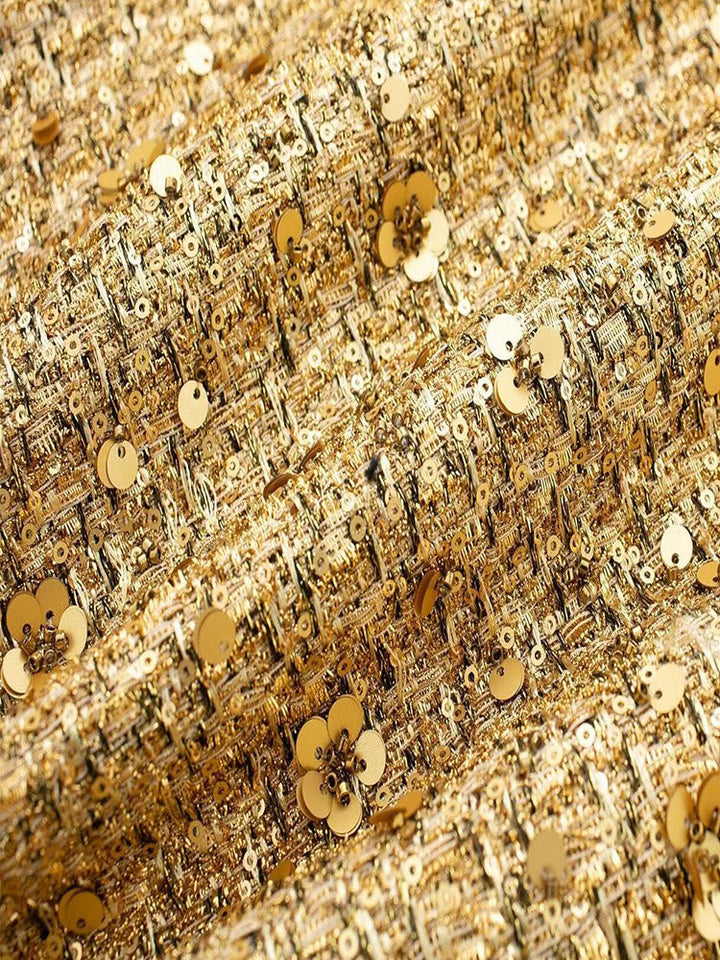 Lässige Tweedjacke Für Damen | Goldene Pailletten