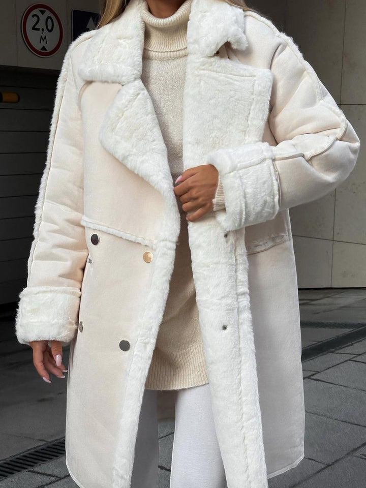 Lange Winter-Teddyjacke Für Damen | Lange Ärmel