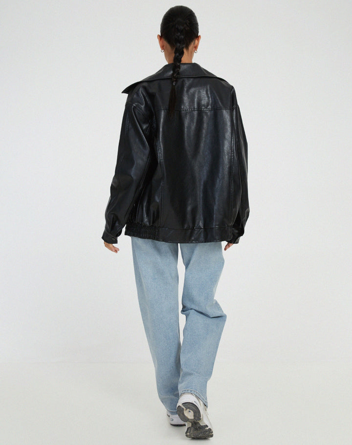 Lockere Lederjacke Für Damen | Winter