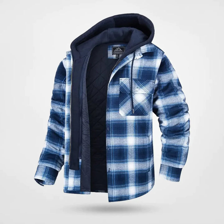 Herren Kapuzenjacke Mit Kariertem Muster | Winter