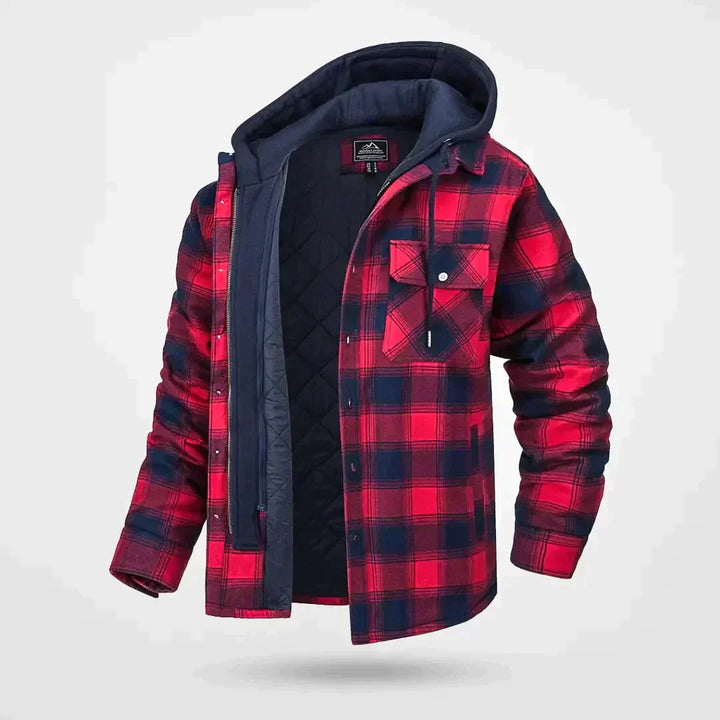 Herren Kapuzenjacke Mit Kariertem Muster | Winter