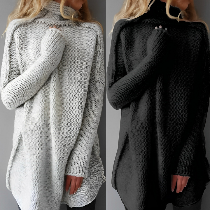 Damen Langer Rollkragen-Winterpullover | Freizeit