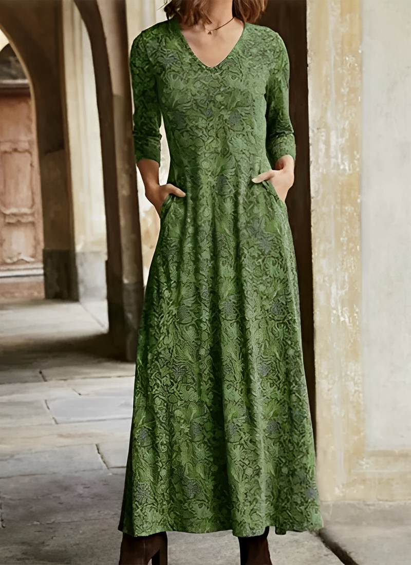 Vintage-Blumenkleid in Midi-Länge