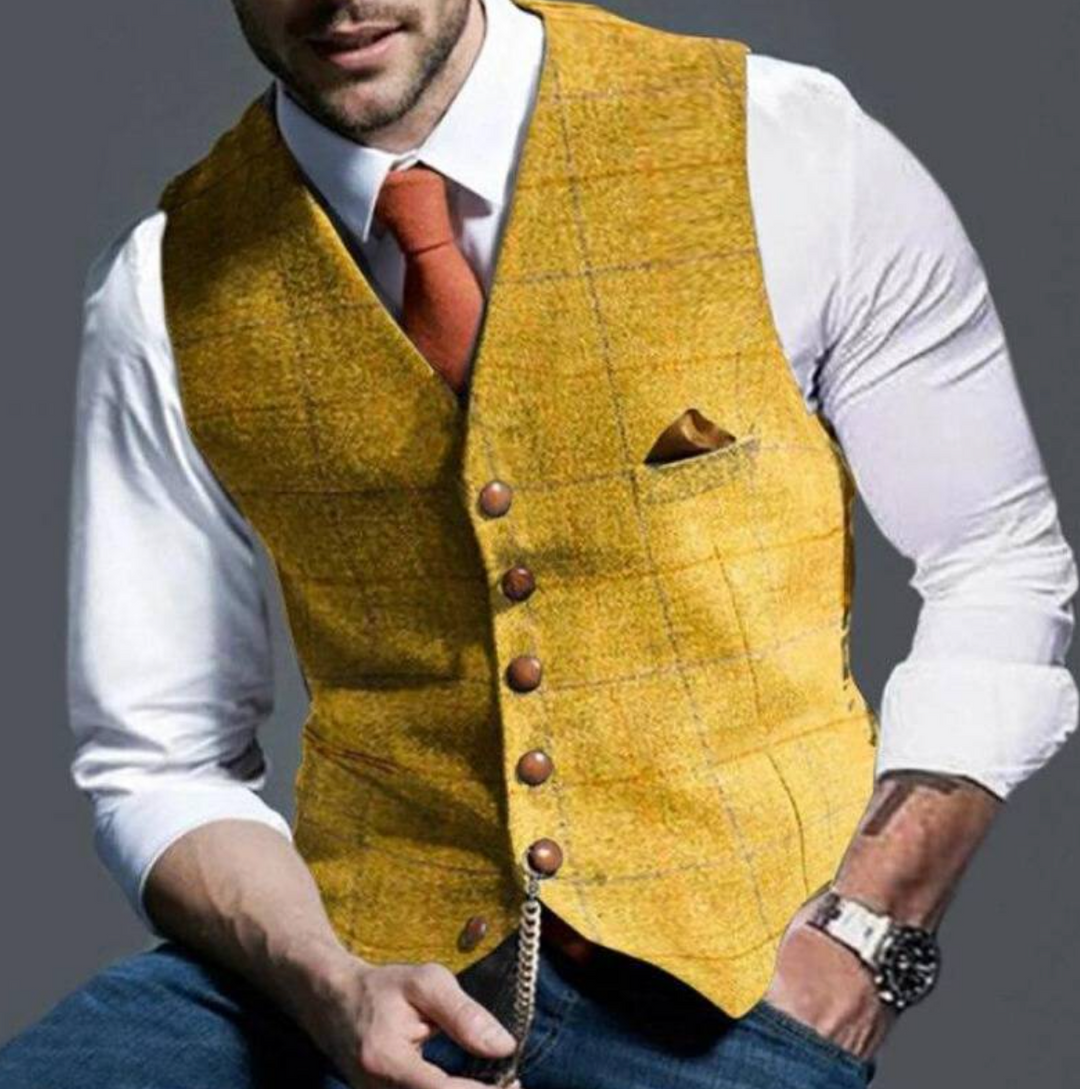 Herren Vintage Weste Mit Knöpfen | Stilvoll